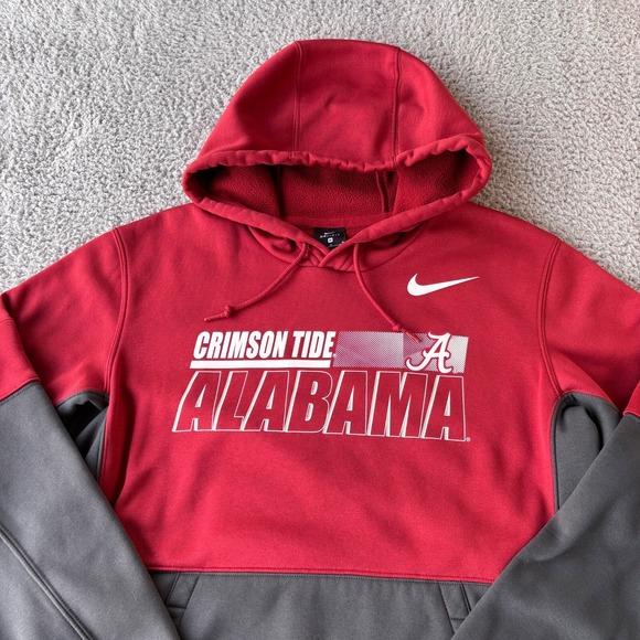 Alabama Crimson Tide Nike Hoodie Size M Dri Fit On Field Sweatshirt Roll Tide - Picture 2 of 8